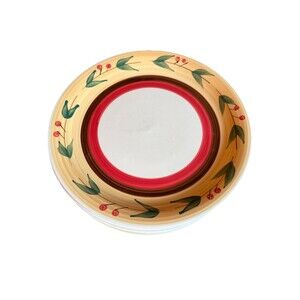 Royal Norfolk 10.5” Stoneware Dinner Plate, Red Cherries, Green Leaves -set Of 7